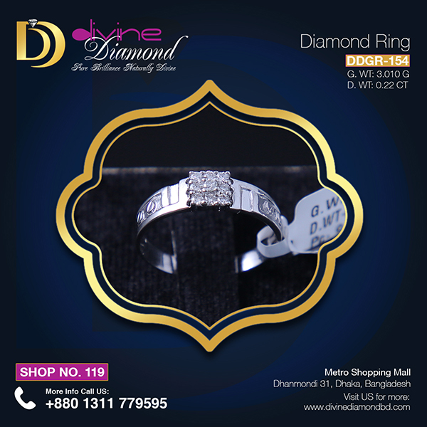 White Gold With Diamond Ring For Men